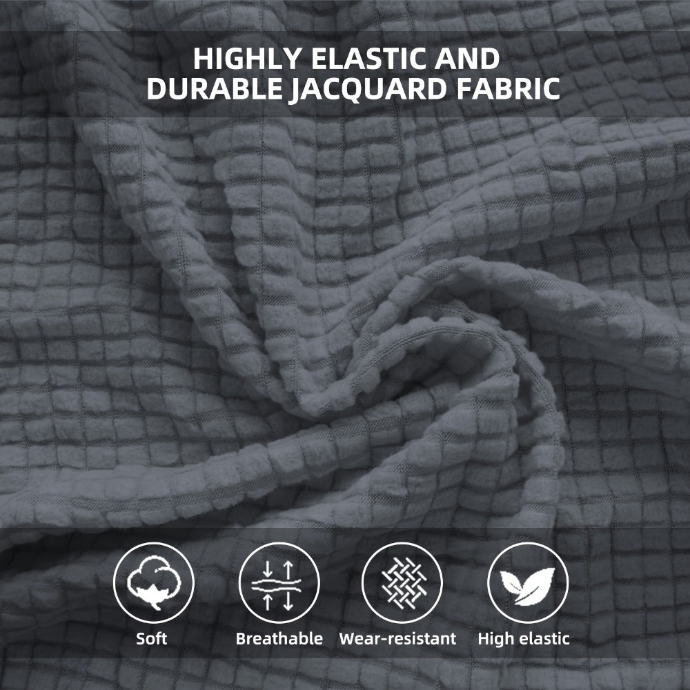 4pcs RV Dinette Cushion Covers, Stretch Jacquard RV Sofa Cushion Covers, Machine Washable, Dustproof Anti-Pet Hair RV Backrest Seat Cover Sofa Slipcovers for Booth Seats RV Camper Van Car Bench Protective Decor, Without Battery