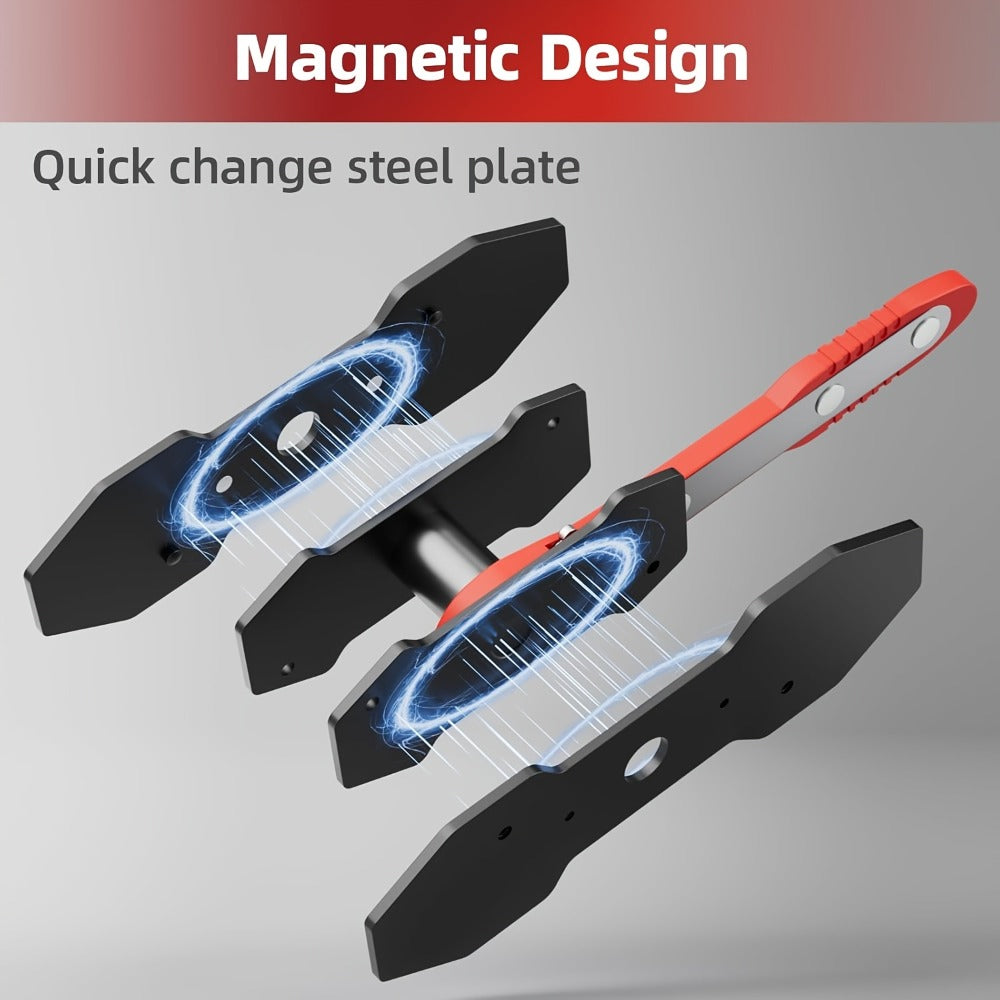 Brake Caliper Compression Tool, Brake Caliper Tool With 360 Degree Swing Ratchet, Brake Caliper Piston Compression Tool With 2pcs Spacers, Suitable For Auto Repair, Red