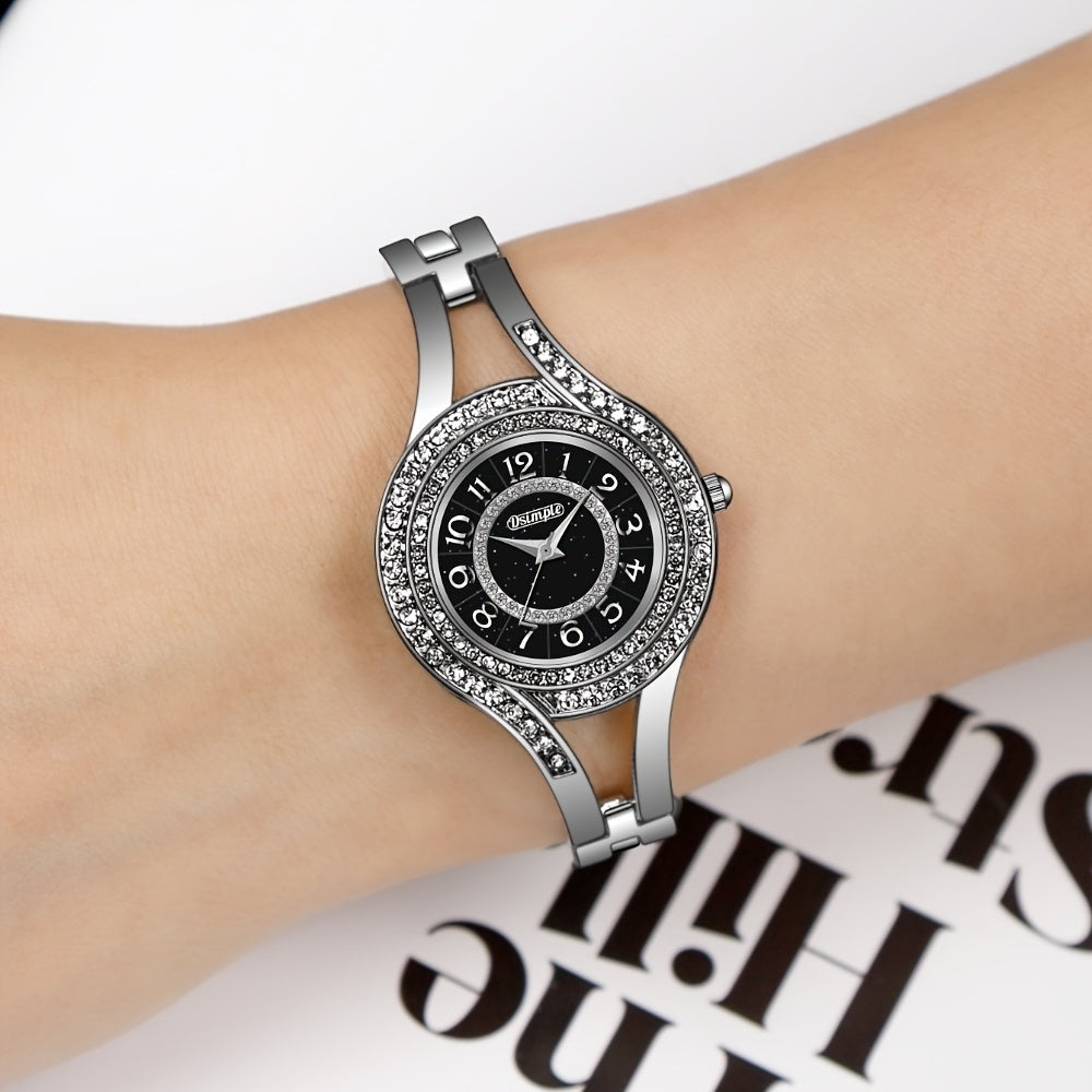 2pcs Women's Elegant Retro Watch Set - Luxury Heart Chain Quartz Watch with Rectangular Dial & Stainless, Court Style Analog Wristwatches for Easter, Wedding, or Casual Attire - Classic Timepiece Gift