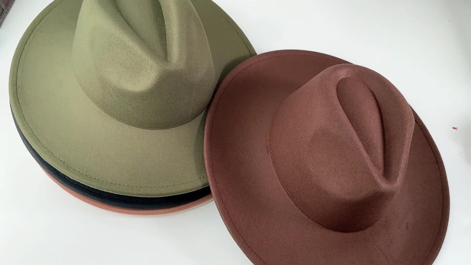 [Western Cowboy Hat] Classic Western Wide Brim Cowboy Cowgirl Felt Fedora Hat For Men Women Jazz Panama Cap Trilby