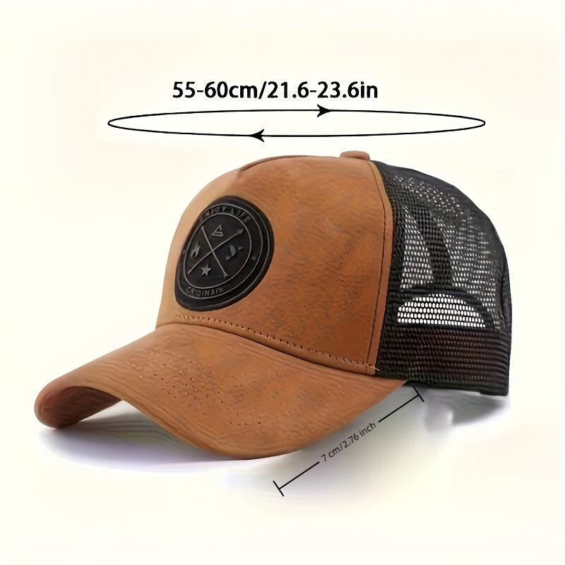 6 Packs, Gray And Black/yellow And Black/black/black And White/yellow And White/gray And Black/red And Black, Spring, Summer, Autumn And Winter, Four Seasons Mesh Caps, ENJOY LIFE, Letter Patch Baseball Caps, Men'S And Women'S Trucker Hats