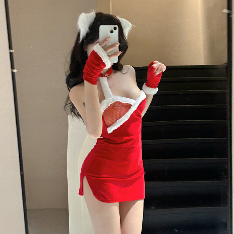 T-1098   Erotic lingerie cheongsam uniform temptation bed passion clothes sexy christmas dress nightclub