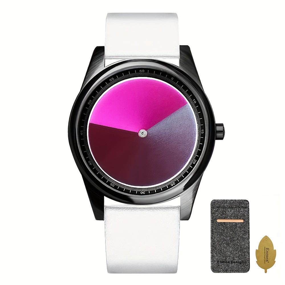 Creative Gradient Watch: Unisex Quartz Timepiece With 3 Mesmerizing Color Designs, Unique Way To Tell Time, Ideal Gift Choice For Holidays & Special Days