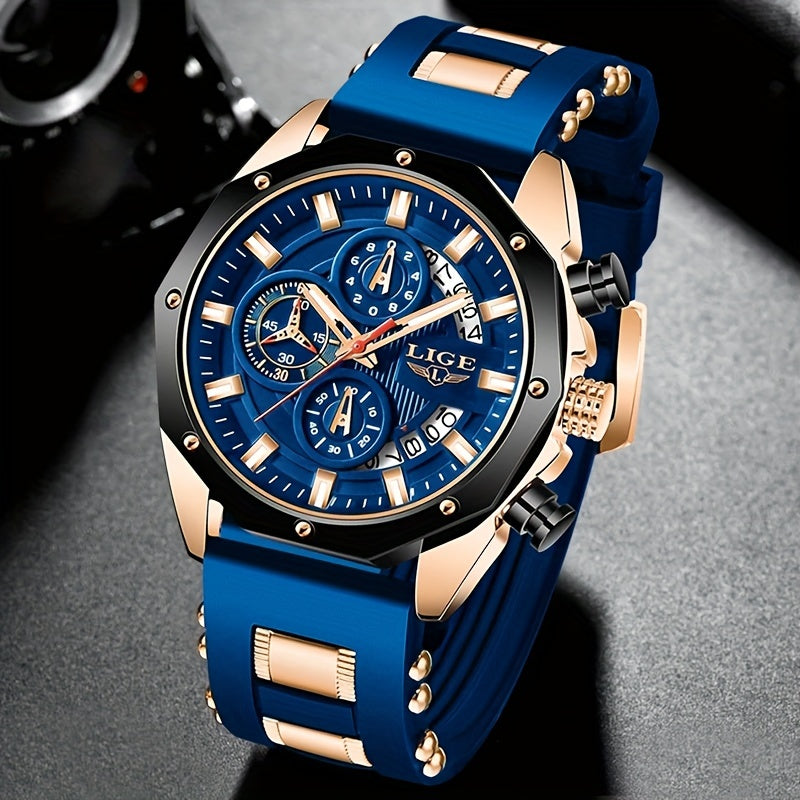 2026 New Fashion Men's Watch. Chronograph Calendar Luminous Quartzwatch. Outdoor Casual Sports Watches. Suitable for Giving to Students or Men.