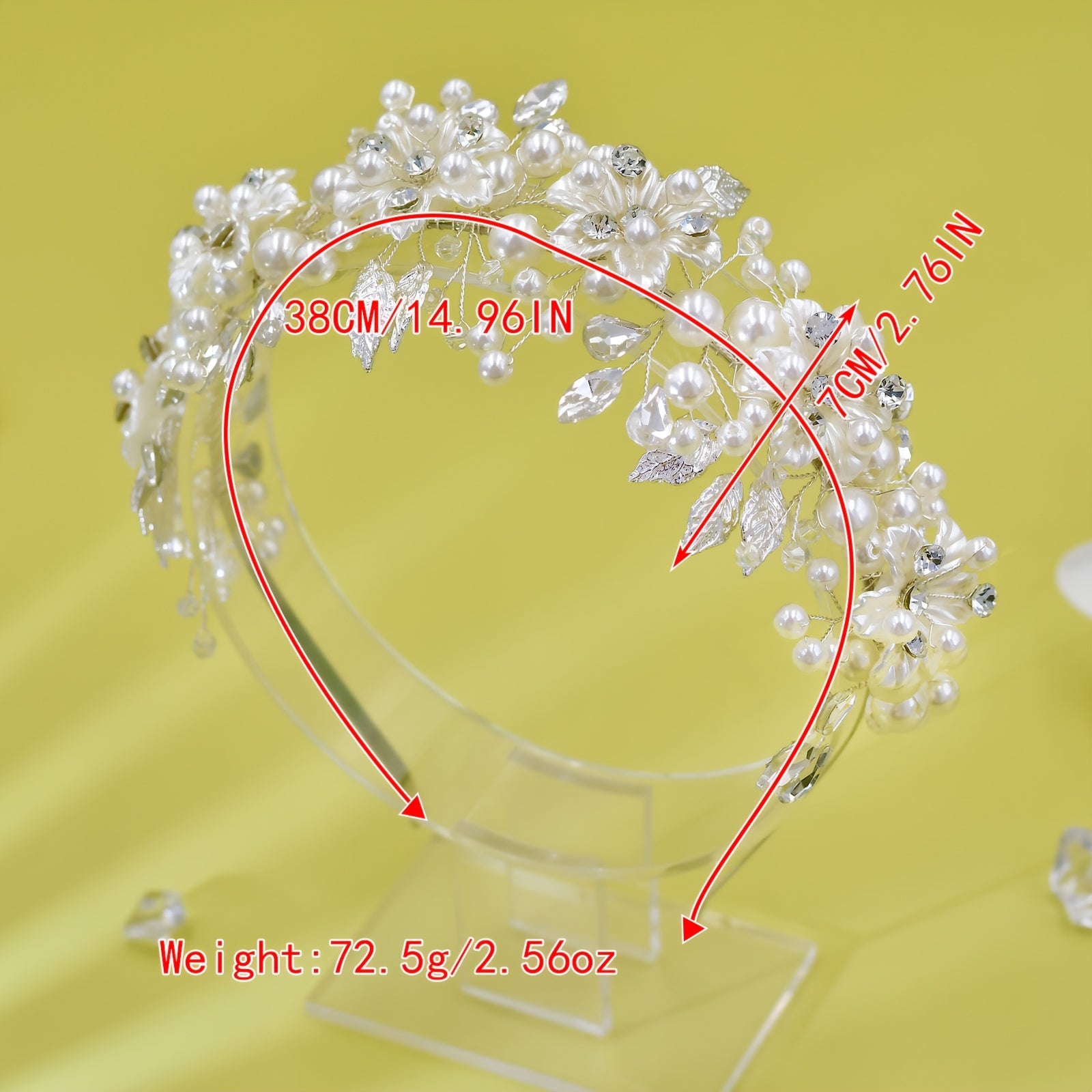 1pc Elegant Bridal Wedding Headpiece with Floral Crown - Handmade Resin Bridal Hair Accessory for Women Bohemian Style Bridesmaid Headband Perfect for Weddings And Formal Events, Wedding Hair Accessories for Bride Event Headwear
