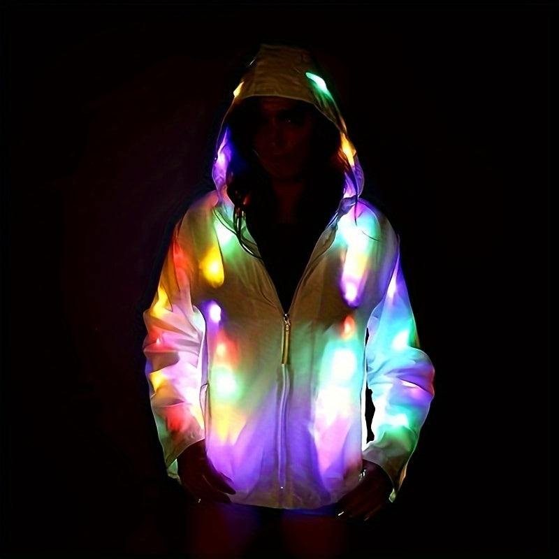 1 LED Sequin Jacket for Women Glitter Light Clothing LED Carnival Costume Holiday Party Costume Video Shoot Effect Props