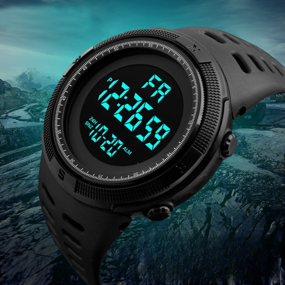 Sport chronograph luminous watch with domineering large dial, adventure electronic watch, trendy and versatile timepiece, the best present for festivals, Birthday Christmas New Year Gifts