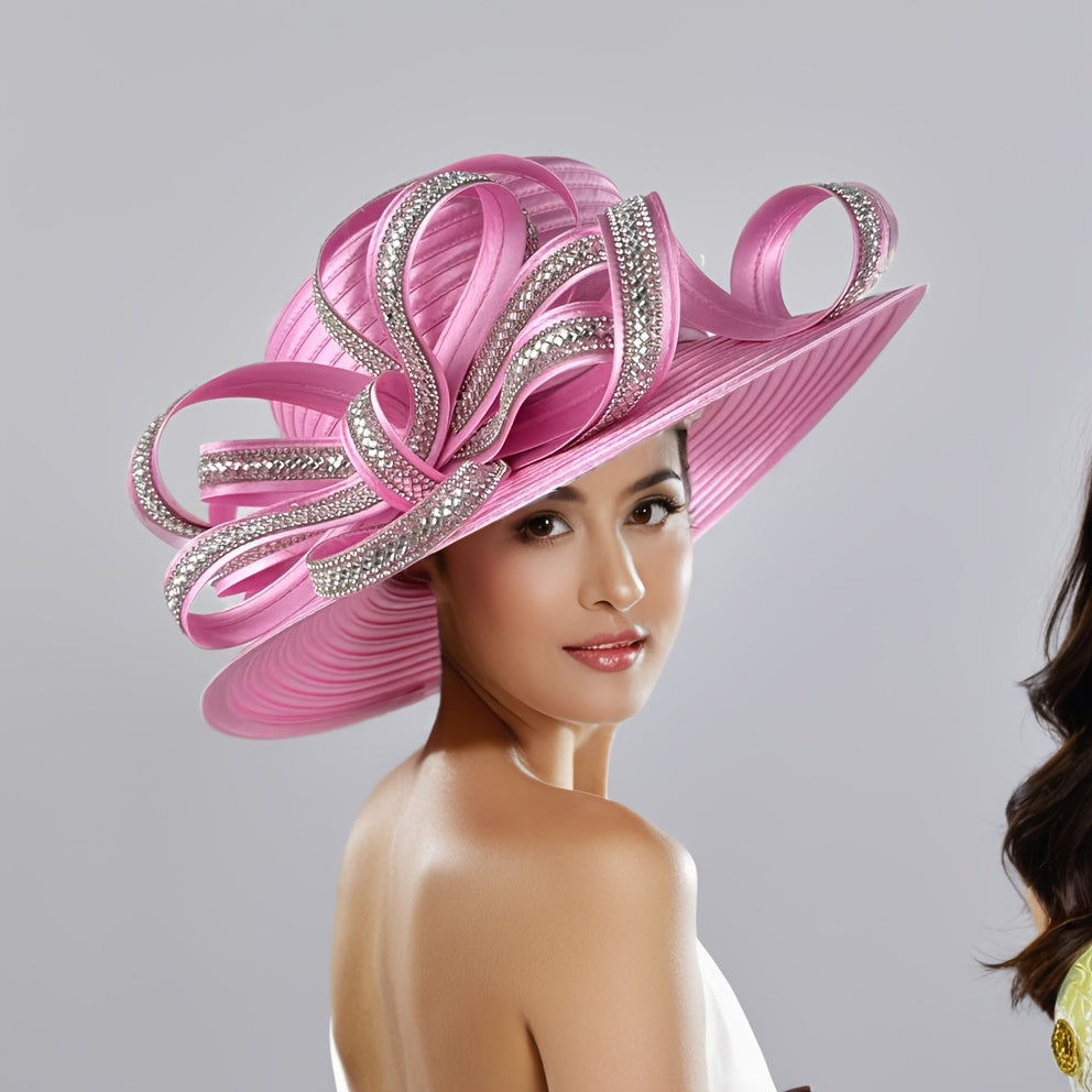 Handmade Ladies' Wide-Brim Church Hat Suitable for Weddings & Special Occasions - Elegant Sunday Bonnet Gift for Mothers, Grandmothers, Box Packaging, Dry Only, for the, for the Church, for the Event