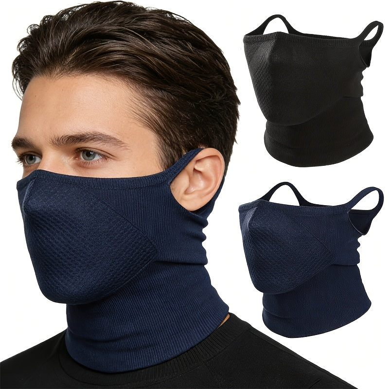 2pcs/Men's Women's Fashion Neck Cover, Breathable Geometric Half Face Mask, Ear Hook, Unisex, Suitable for Outdoor, Cycling, Hiking, Running, Skiing, Cosplay