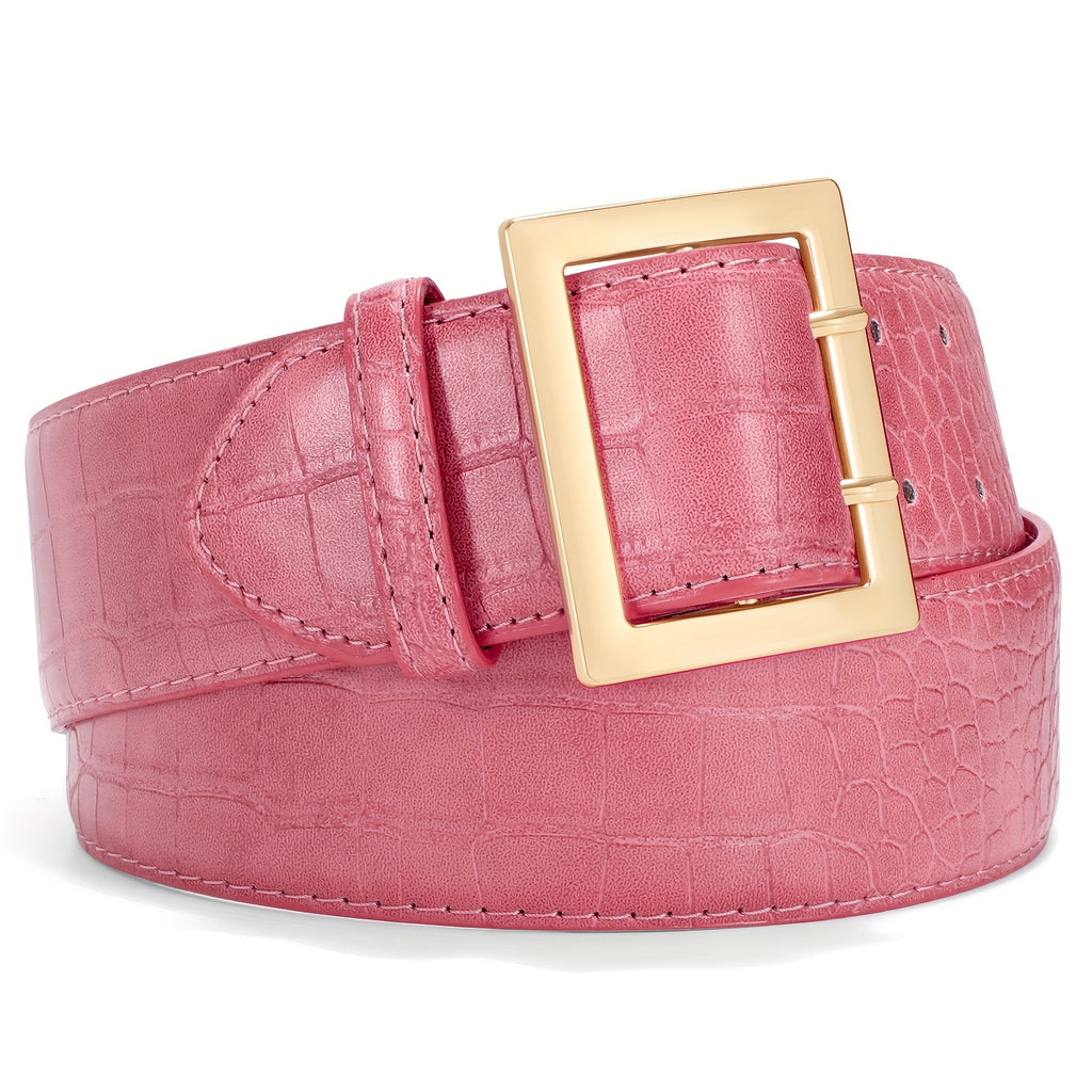 1pc Women'S Crocodile Pattern Wide Belt, Jeans Dress Fashion Women'S Belt, Dress Pants Match