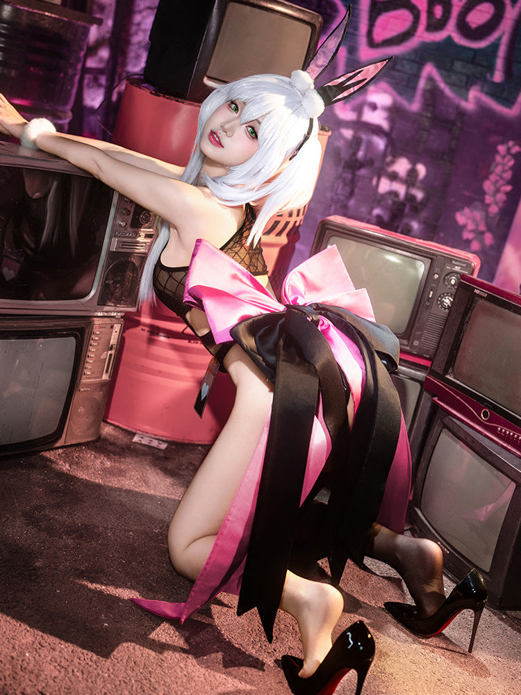 M-ZY36 Sexy Crossover Front × Nagling Collaboration Cosplay Set - Bunny Girl Uniform with Open Crotch & Easy Access