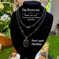 2pcs/Guardian Necklace Obsidian And Black Onyx Beaded Pendant Necklace For Men And Women Protection And Grounding Jewelry Holiday Blessing Gift