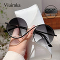 VIUIRNKA Women's Fashion Glasses, Trendy Round Large Full-frame Fashion Eyewear, Metal-style Suitable for Vacations, Cruises, and Outdoor Activities, High-quality Decorative Glasses with a Portable Case and Cleaning Cloth