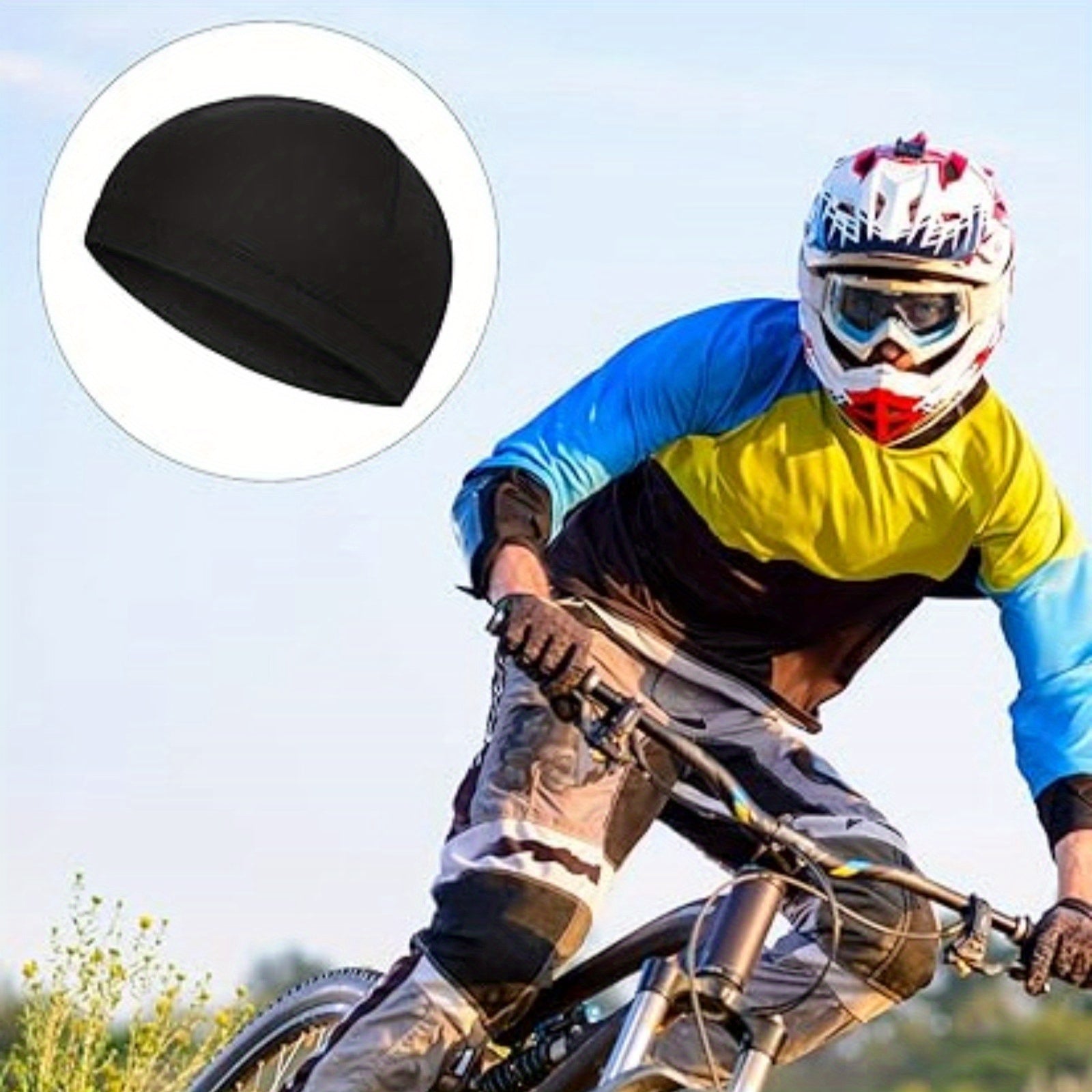 [Cooling Skull Caps] 12 Pack Cooling Skull Caps Moisture Wicking Stretchy Liners for Men, Breathable Sweat Beanies for Cycling Running Sports