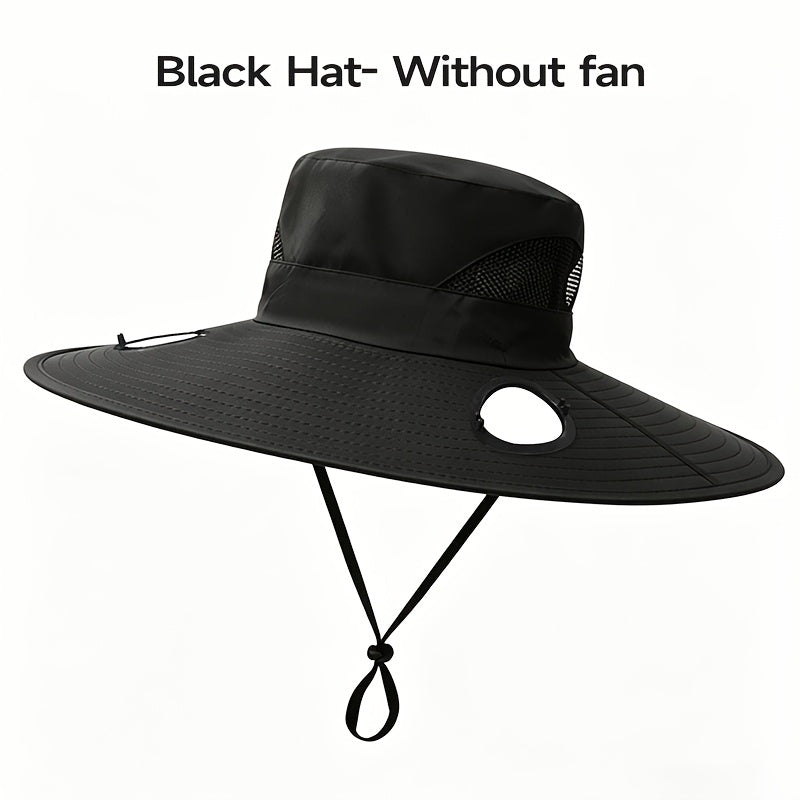 Solar-Powered Cooling Hat with Sun Protection, Featuring a Three-Speed Adjustable Fan Cap. A Beach Hat, a Sun Hat, Suitable for Both Men And Women, Ideal for Beach Camping