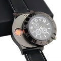 USB Lighter Watch for Men, Casual Windproof Flameless Cigarette and Cigar Lighter, the Best Gift for Father and Husband
