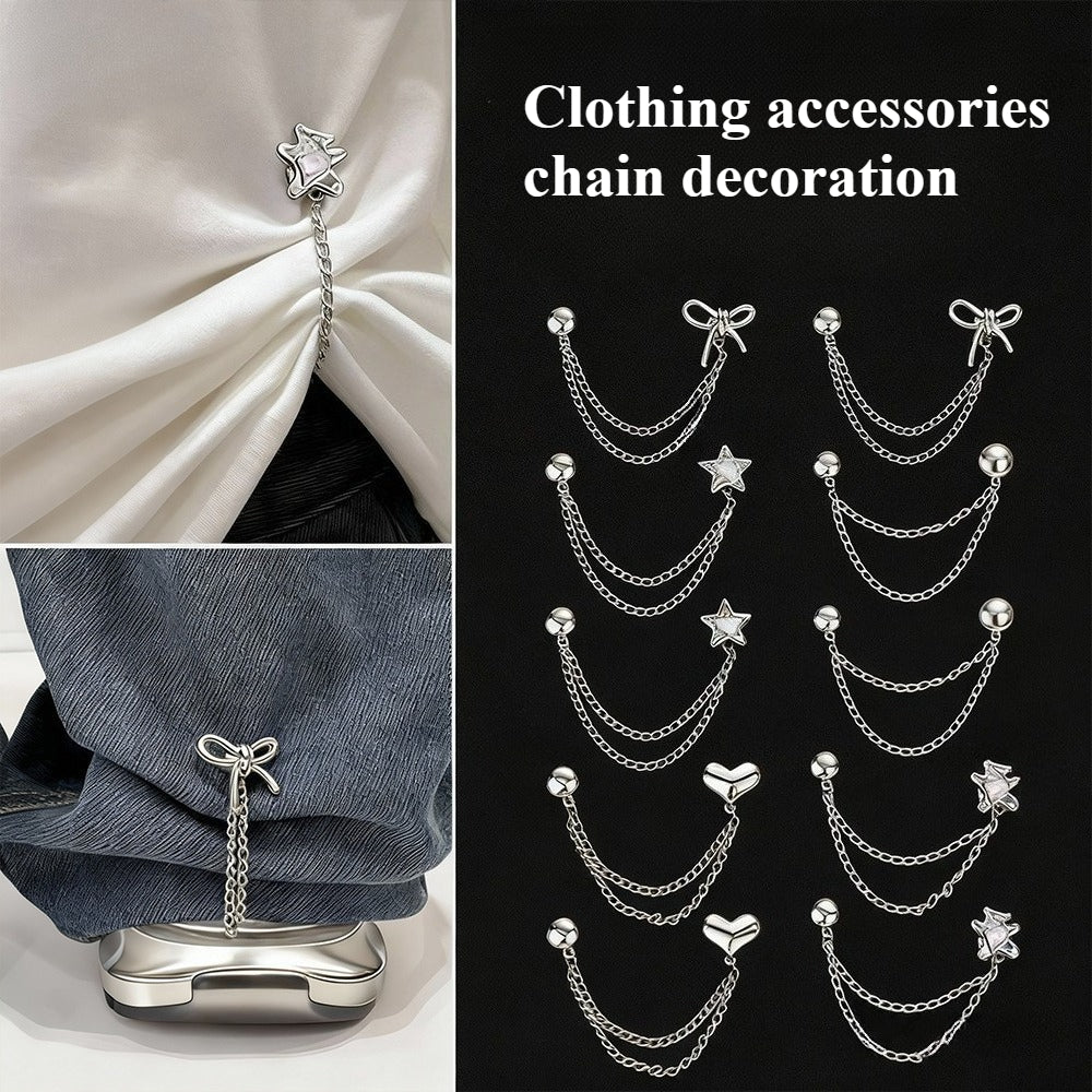 20pcs Clothing Shortening Tool, Decorative Buckle Chain at the Hem of Clothes and Pants, Firmly Fixed, Durable Metal Invisible Pin, Fashion Chain for Clothing Accessories, Suitable for Daily Wear and Clothing Matching