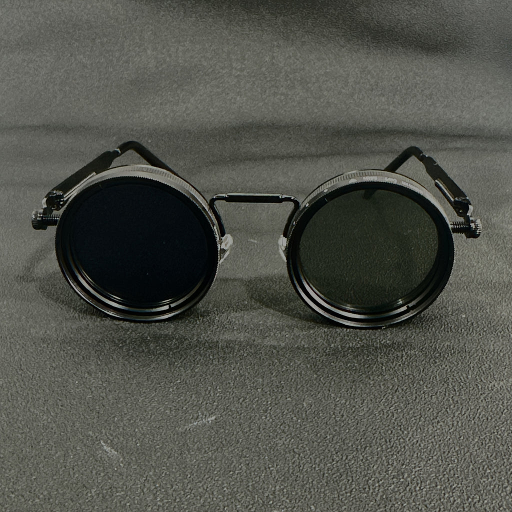 Men'S Vintage Steampunk Spin Fashion Glasses - Adjustable Brightness, Alloy Frames and Black/Grey Gradually changing Lenses, Interchangeable Lens System for Parties, Casual Wear - Bohemian Eyewear Accessories (Not Glasses), Without Battery