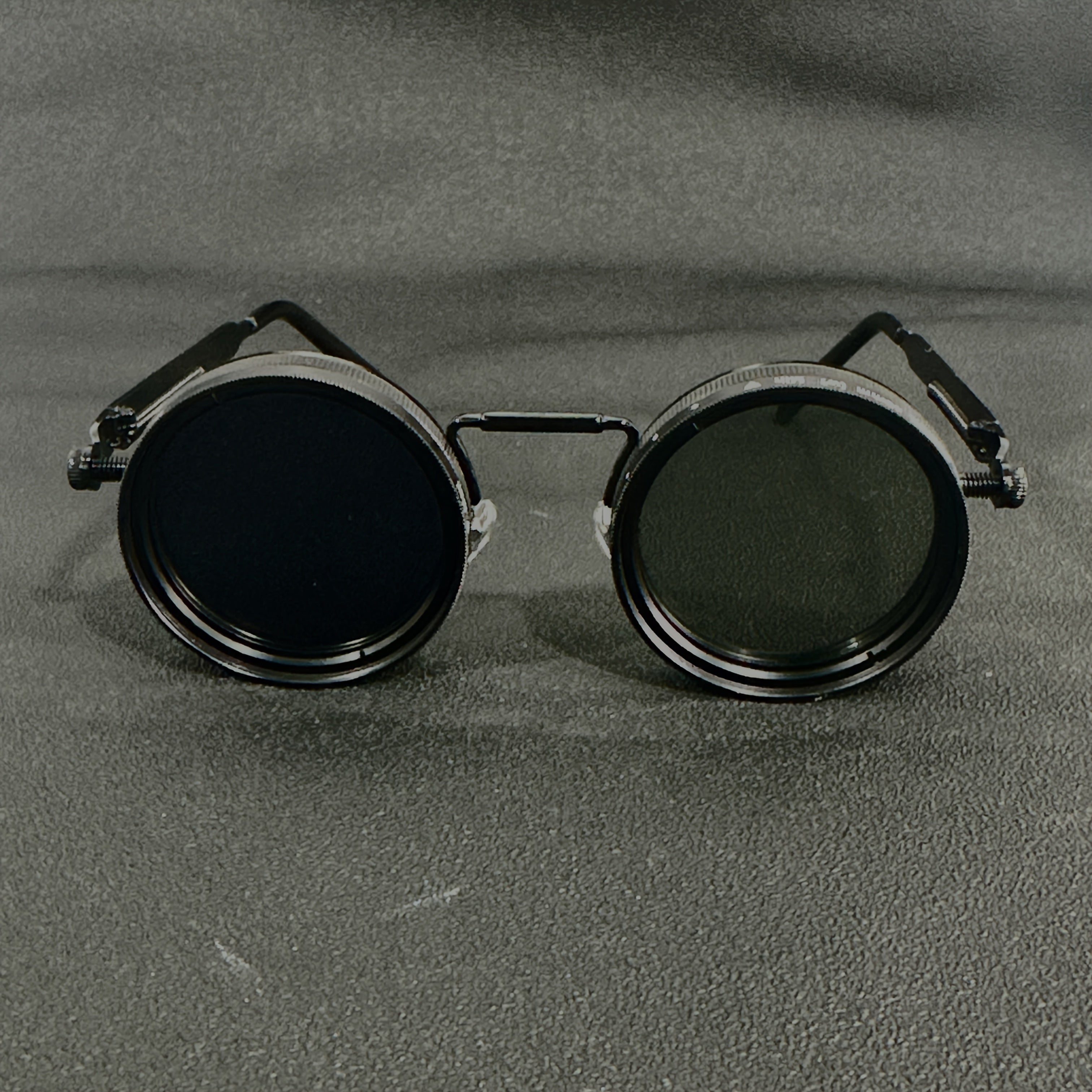 Men'S Vintage Steampunk Spin Fashion Glasses - Adjustable Brightness, Alloy Frames and Black/Grey Gradually changing Lenses, Interchangeable Lens System for Parties, Casual Wear - Bohemian Eyewear Accessories (Not Glasses), Without Battery