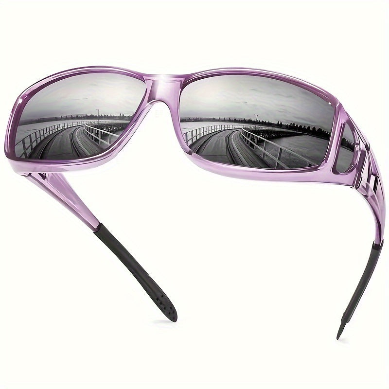 Fashionable Glasses for Both Men And Women with Rectangular Frames, Lenses, Designed to Fit Over