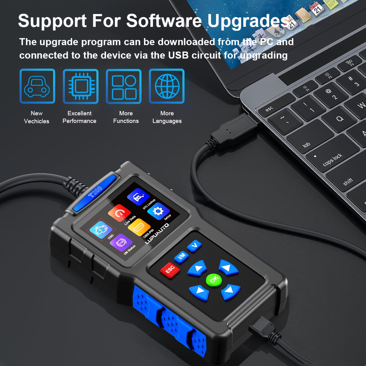 OBD2 Scanner Diagnostic Tool, OBD II Clear Reset Engine Error Code Professional Code Reader Diagnostic Scan Tools, Mode 6, Mode 8 & One-Click I/M, Plug & Play(Without Battery)Diagnostic Scanner For DIYers, OBD II Scanner For All OBDII Car Since 1996
