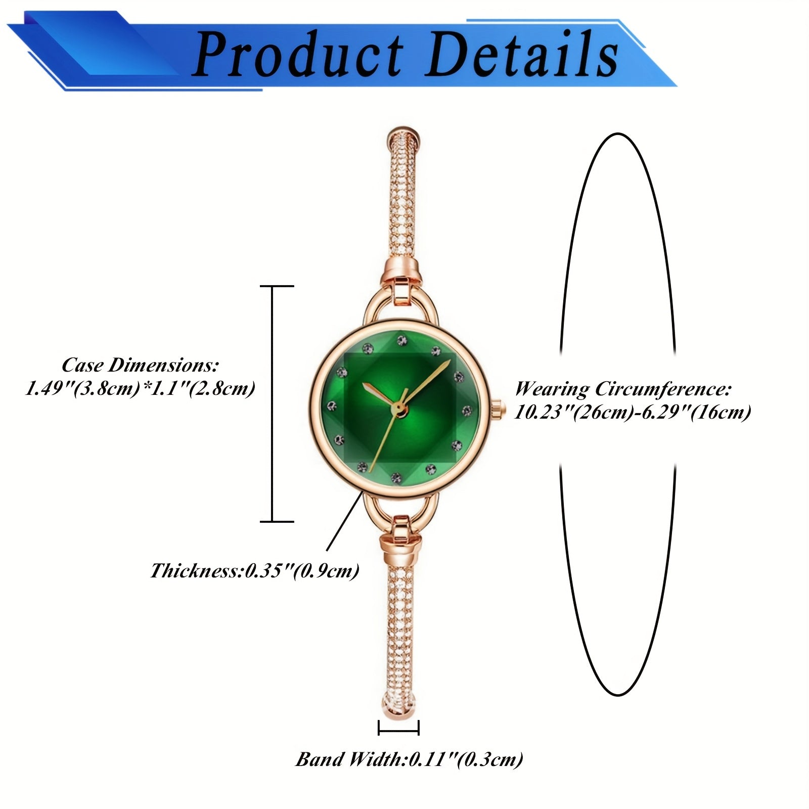 Jewelrywe Petite Bracelet Watch For Women Dress Analog Hexagonal Ladies Watch