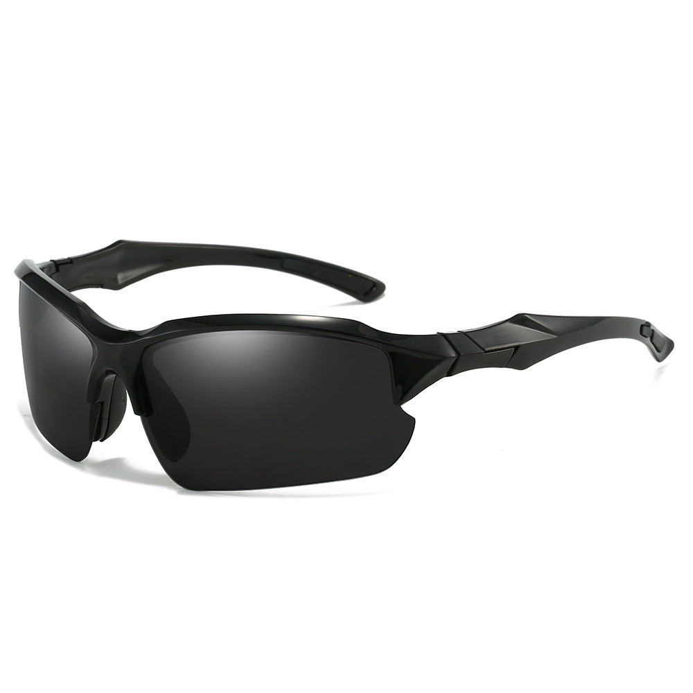 3pcs New Cross-Border Outdoor Sports, Skiing, Driving Half-Frame Sunglasses Men'S Running Fishing Sunglasses Sun Protection Lightweight Goggles