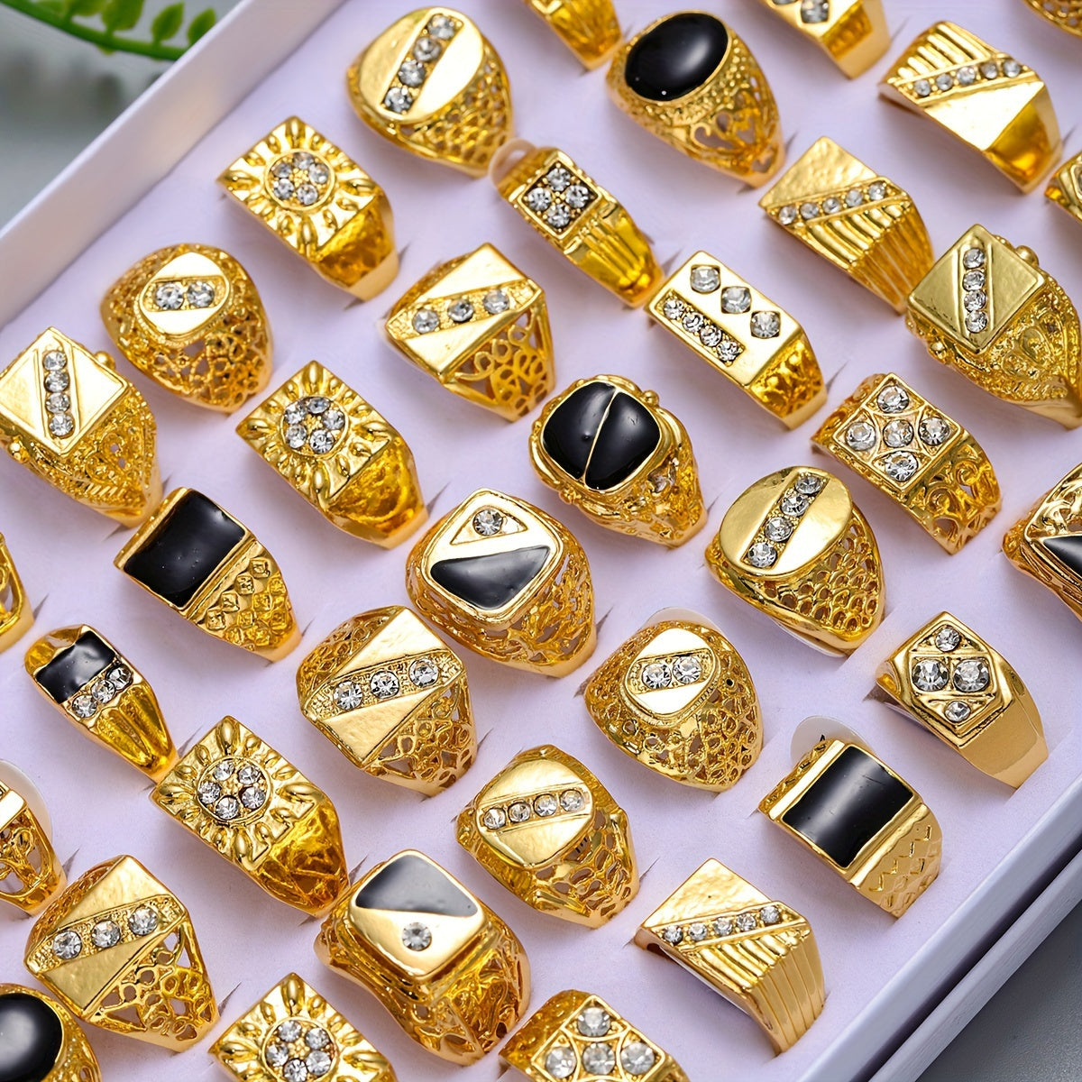 20pcs Men Ring Set Durable High-End Men Gifts Ideas Christmas Random Sizes and Styles Ring for Casual Attire and Parties Perfect Holiday Gifts Women Men's Rings