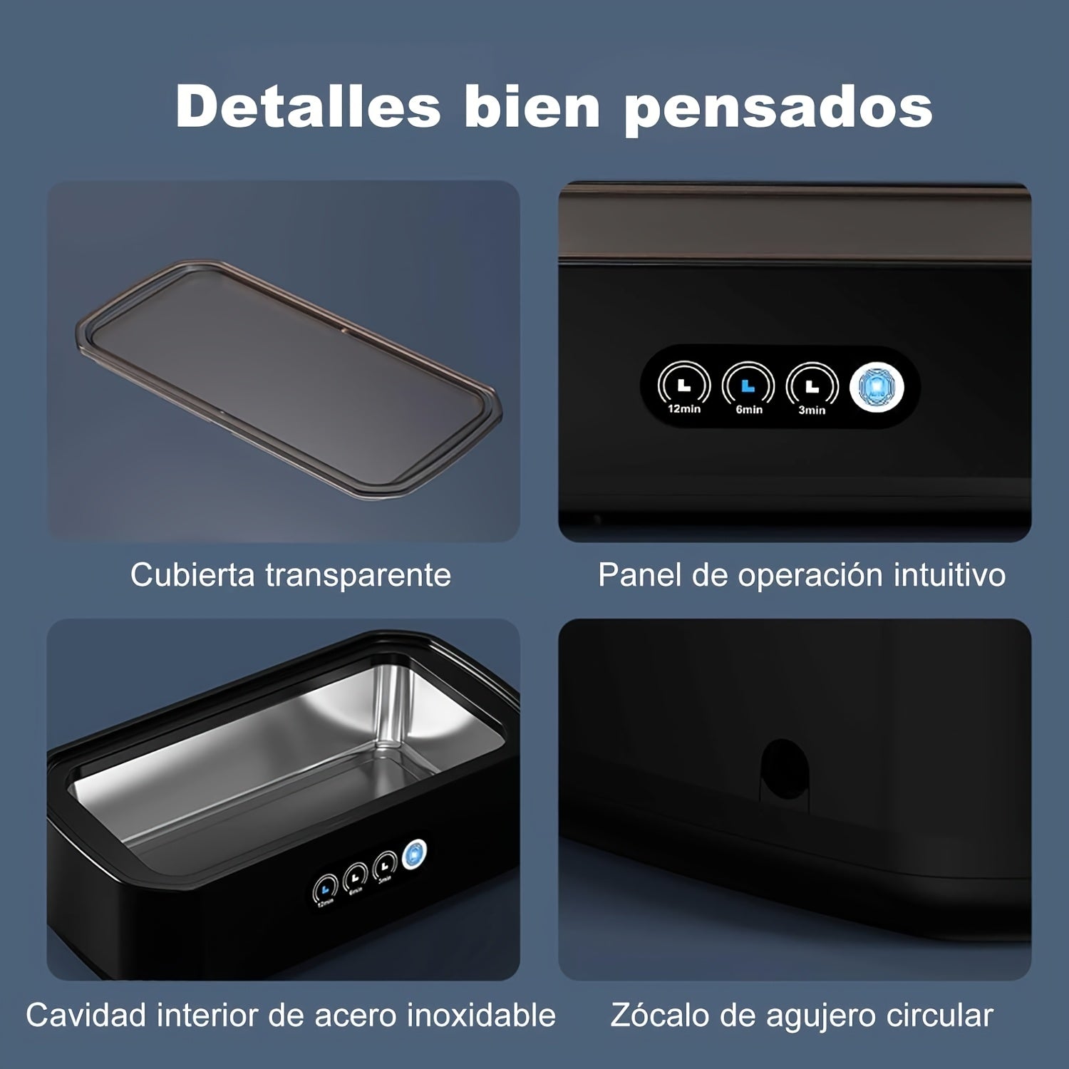 Sound Technology Jewelry Cleaning - Adjustable Mode - 50Khz High Frequency Vibration, Portable Stainless Steel Ring, Watches, Glasses, Jewelry Cleaning, Chemical Free, Watch Care Equipment | Comes with Cleaning Cloth