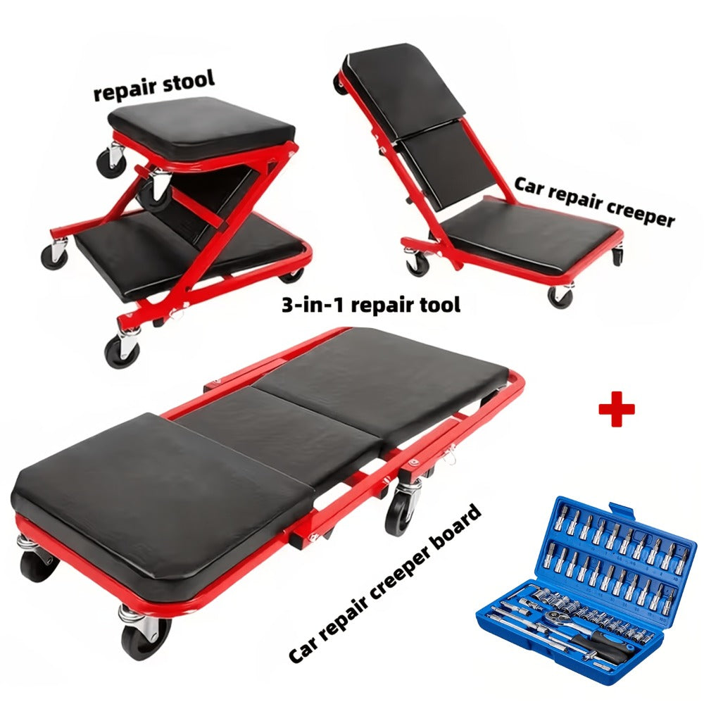 New Gifts for My Husband: 36-inch (approximately 35.98-inch) Outdoor Z-Crawl Seats, Adjustable Load-Board Folding Car Crawl Kit, 6-wheel 2.5-inch (approximately 2.52-inch).Valentine's Day Gifts for Men, Boyfriends, Husbands, And Partners.