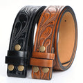 Set of 2 Men'S Western-Style Belts Featuring an Embossed Longhorn Cow Head Design, Perfect for Casual Outings, Leisure Activities, And Festive Occasions