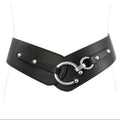 SUOSDEY 1pc Women's Fashion Retro Wide Elastic Belt with Interlocking Buckle Halloween Belt Match Day Fan Gear for Football All Fans