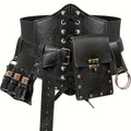 5pcs Renaissance Costume Set: PU Belt, Corset, Potion Bottle, Sword Sheath, and Hook - Perfect for Medieval Festivals and Halloween Cosplay for Adults