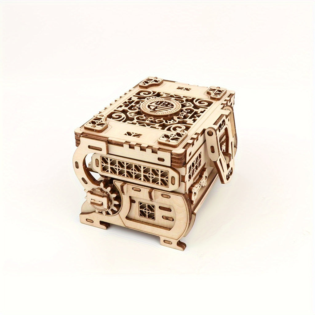[DIY Wooden Jewelry Box] 3D Wooden Jewelry Box Puzzle - DIY Woodworking Project Suitable for &: Craft Your Own Masterpiece with Wood, Challenging Build, Elegant Storage for Jewelry, Watches & ( Achievement)