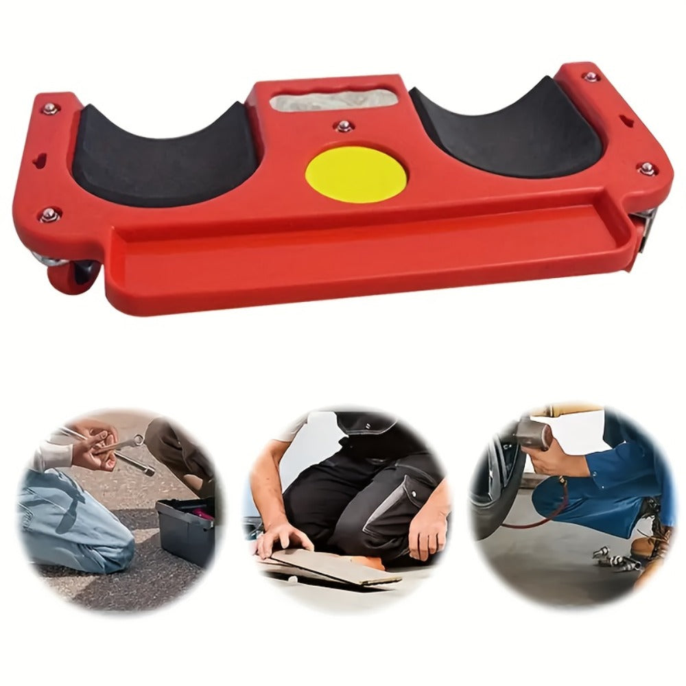 [With Wheels] 1pc Rolling Knee Pad Platform with Wheels, ABS Material, Multi-Function with Built-In Tool Tray, Comfortable Cushioned Kneeling Pad for Machine Workers, Carpenters, Flooring, And Car Repairs