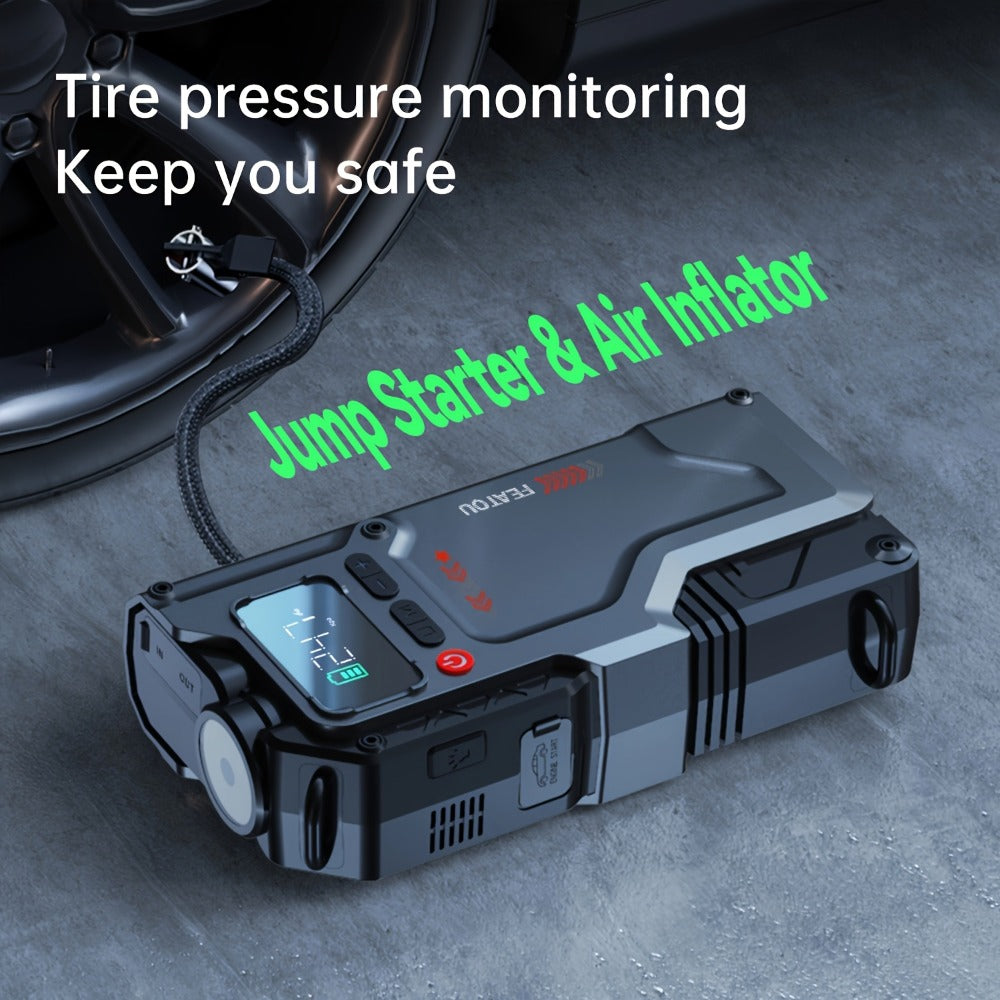 6000A Jump Starter with Air Compressor, 7in 1 Function Jump Box 150PSI Jump Starter Battery Pack with Digital Tire Inflator, Car Battery Charger Portable for 2.64gal Gas Or2.38gal Diesel Battery Charger, Car Jumper Starter Portable, 6000A& 8000A
