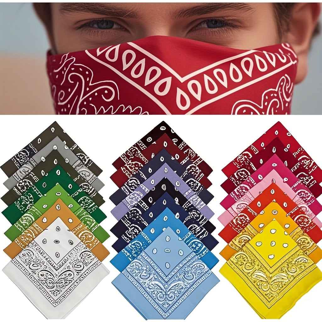 [Party Outdoor Favor] 22pcs Bandanas Multi-Purpose Party Outdoor Favor Scarf Headband Handkerchiefs for Unisex Women Men