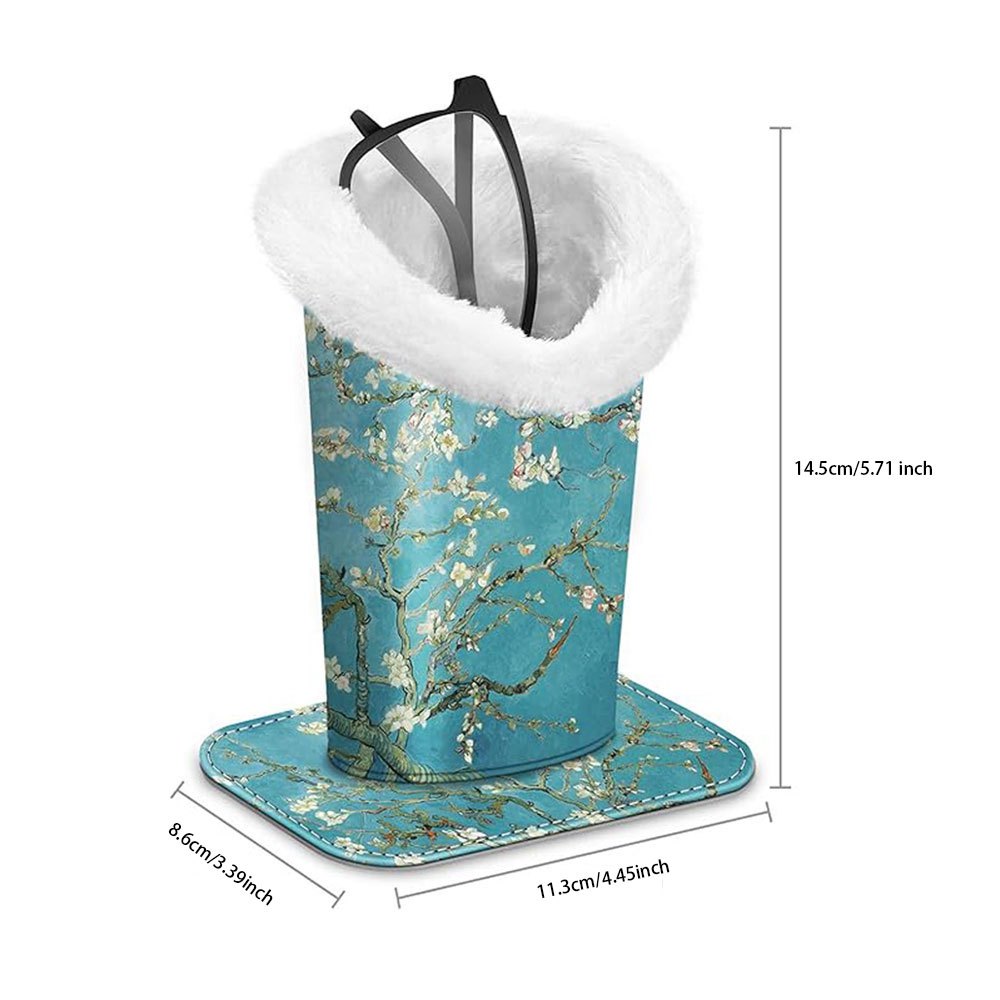 Plush Lined Eyeglasses Holder Protective Glasses Holder Stand Case Anti-scratch Glasses Storage Organizer for Desk, Nightstand, Office