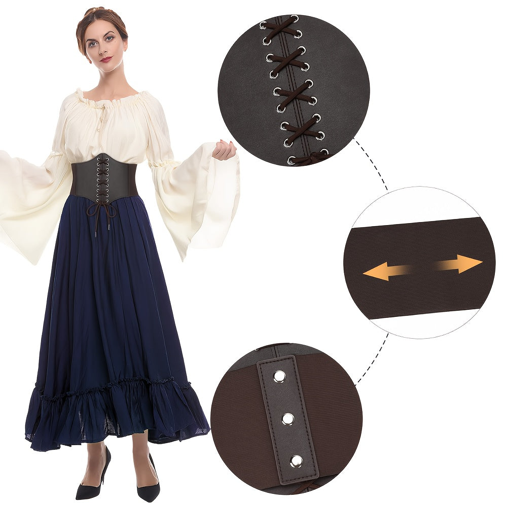 SUOSDEY Multi-Pack Brown Black Red White Coffee Corset Belt for Women Halloween Christmas Costume