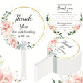 100pcs Wedding Hand Fans Bulk Plastic Handheld Wedding Favor Fans For Guests Thank You For Celebrating With Us Greenery Fan With Handle For Ceremony Bridal Shower Party