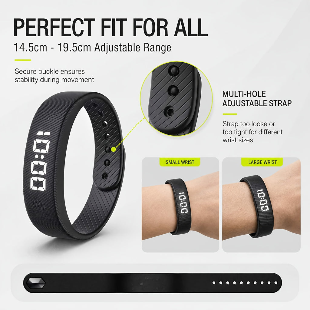 Silicone Sports Bracelet Display Bracelet for Men And Women, 1181.1 inch, Comfortable Silicone Strap Watch, Rechargeable Chronograph Sports Bracelet