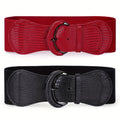 SUOSDEY 2pcs Women'S Elastic Needle Buckle Wide Belt Dress