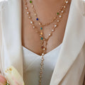 2pcs Women'S Fashion Y-Necklace Set: Easy And Elegant Colorful Rhinestone Faux Layered Necklace for Daily Wear, Dates, And Parties - Random Rhinestone Colors (Gift for Girlfriend)