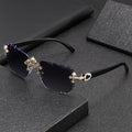 Fashion Frameless Square Decorative Glasses - High-quality Rhinestone Inlay Design - Men's And Women's Versions Available - Suitable for Various Scenarios Such As Daily Wear, Leisure Activities, Styling Shoots, Etc.