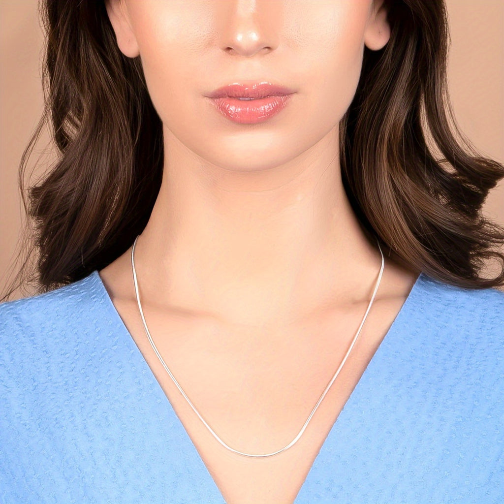 925 Sterling Silver Flexible Snake Chain Necklace for Men And Women, Available in 1MM And 2MM Thicknesses, in Lengths of 16, 18, 20, 22, And 24 Inches