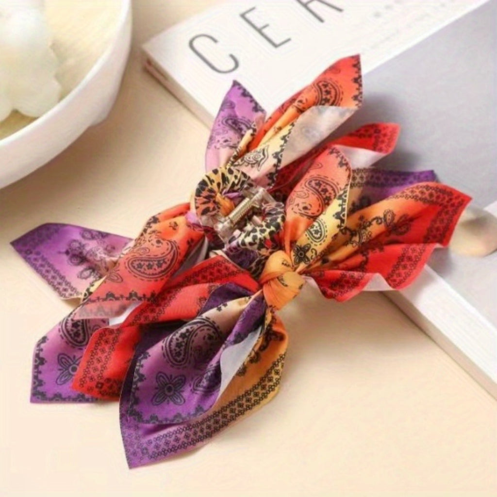 4pcs Vintage Bow Hair Claw Clip Nonslip Hair Jaw Clip Strong Hold Hair Claw Clips Boho Styling Hair Additions for Women