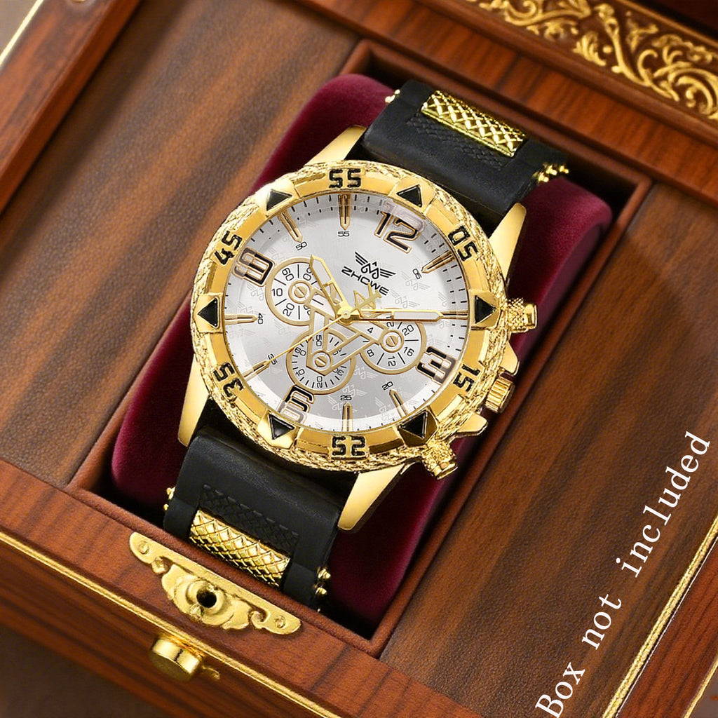 Luxury Business Men Watch Silicone Strap Quartz WristWatch Male Calendar Clock Reloj Hombre
