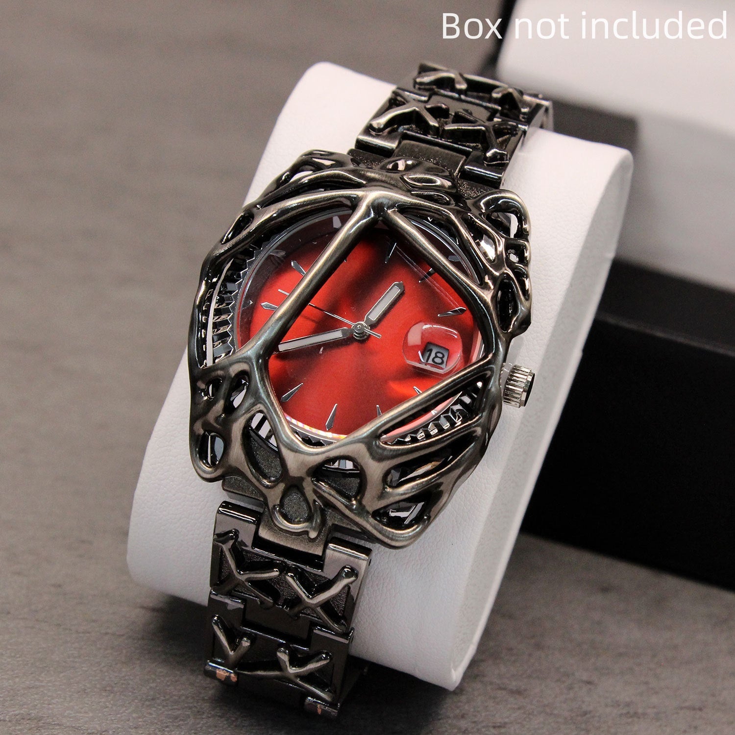 Y2K Men'S Punk Style Spider Web Design Watch, Unique Stylish Quartz Wristwatch
