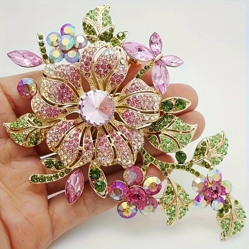 1pc Sparkling Rose Brooch for Women & - Elegant Luxury Flower Suitable for Wedding Dresses, Evening Gowns, Prom, Special Occasion Accessories