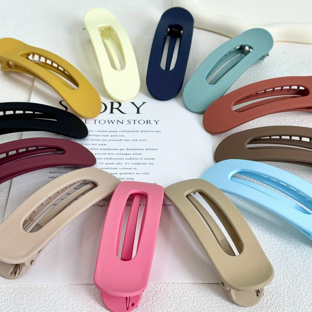 12pcs/ Set Solid Color Hair Clips Hair Side Clips Bangs Clips Elegant Hairdressing Accessories for Women And Daily Uses